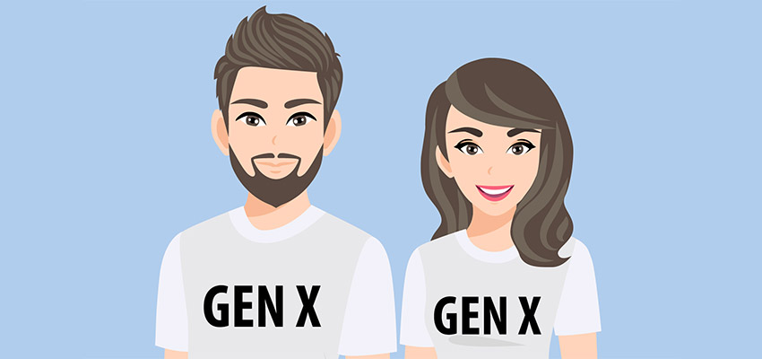 Illustration zweier Mitglieder der Generation X